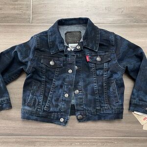 Levi's Red-Tab Unisex Boys/Girls Toddler Blue Camo Jean Trucker Jacket - 24M